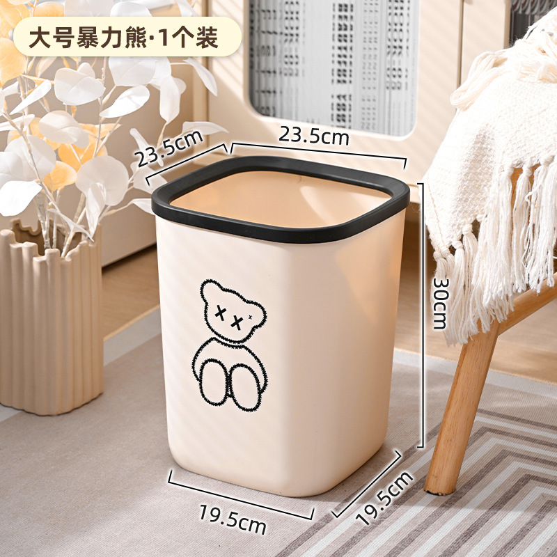 Basura del hogar ins salón baño cuadrado creativo luz lujo sin tapa gran diámetro bobina de papel entrega al por mayor