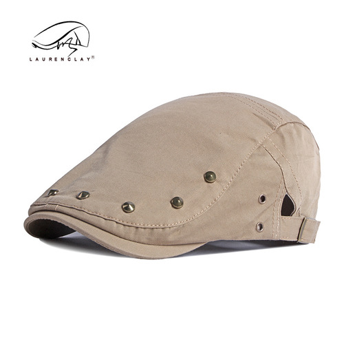 Spring and summer men's rivet peaked cap performance hip-hop beret women's thin reverse wear casual forward hat youth trend