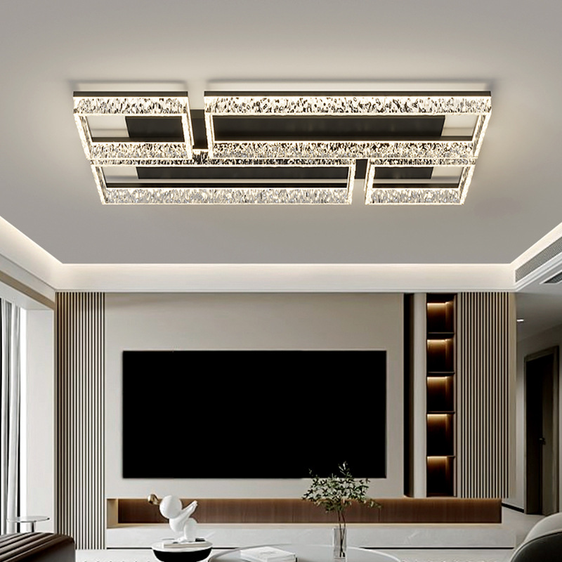 [Selección estricta] lujo ligero de alto nivel sentimental minimalista cristal de hielo agrietado lámpara de habitación principal lámpara de techo lámpara de sala de estar