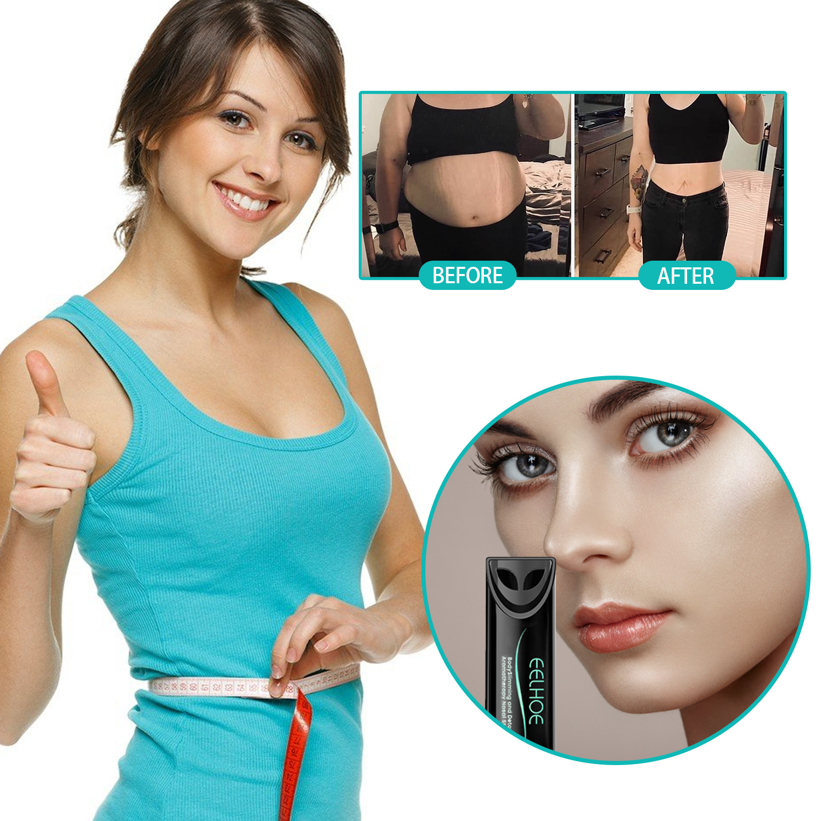 EELHOE Aromatherapy Toner Firming Thigh Waist Soothing Body Shaping Cool Mint Flavor Nose_voghion.com