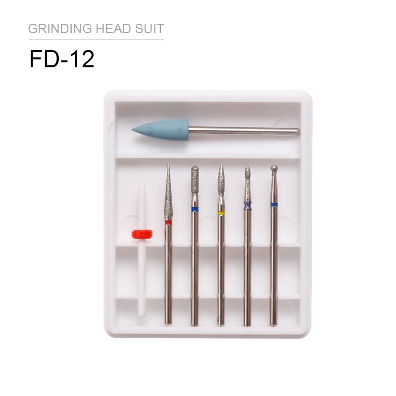 Transfronterizo manicuras aleación de tungsteno acero abrasivo conjunto abrasivo cepillo de pulido herramienta de pulido de piel muerta