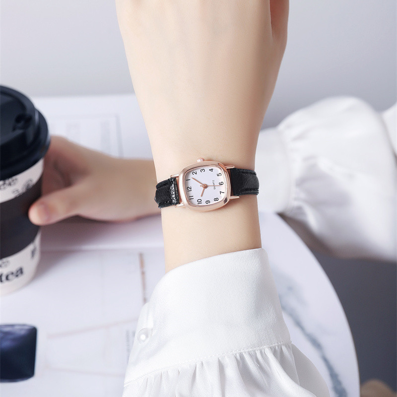 Square plate belt artistic retro women's watch Korean style niche fashion women's quartz watch fashion all-match women's watch_voghion.com