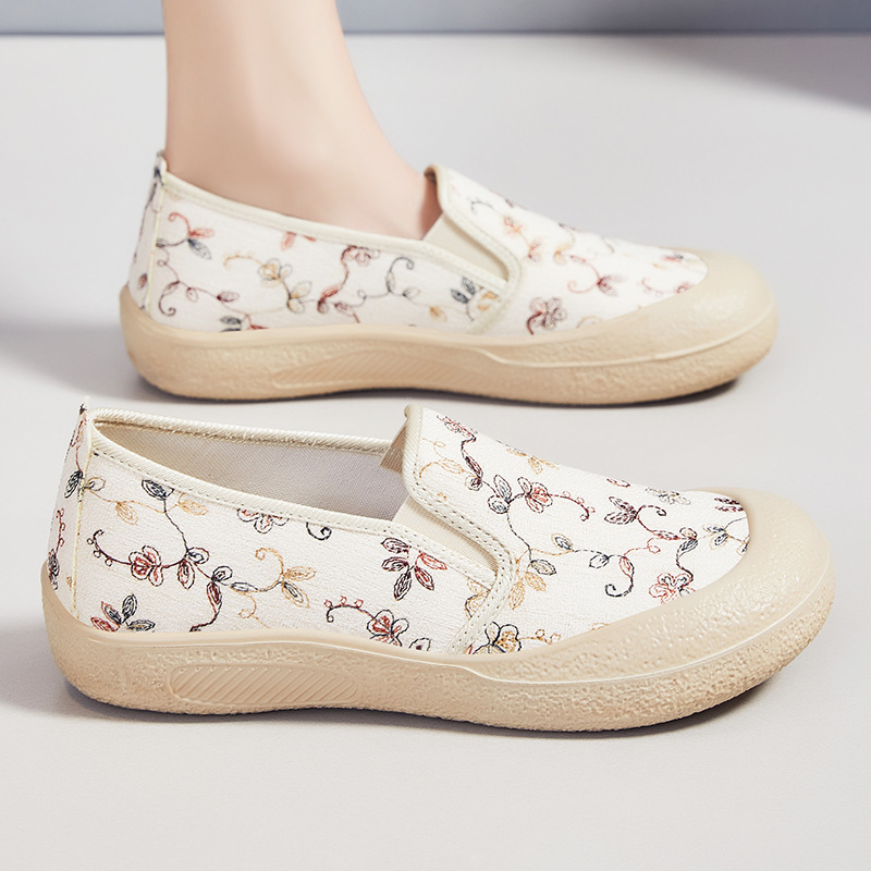 Viejos zapatos de tela de Beijing de verano para mujeres zapatos transpirables y cómodos zapatos de pescador de un pie de moda casual universal zapatos de hombre