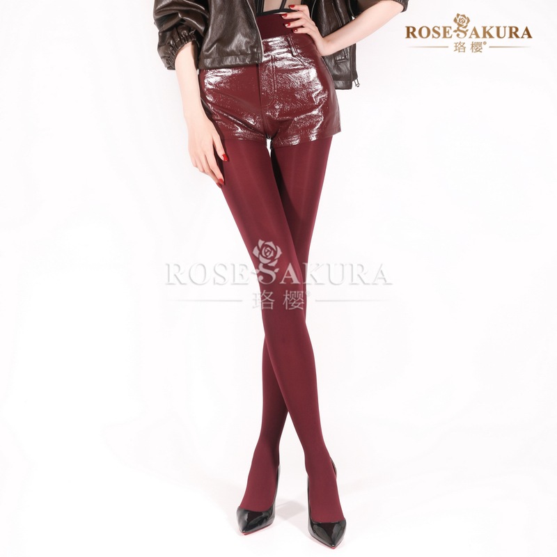 Luoying Qianjin 120D Silky Stockings Spring & Fall Velvet Plus Cotton Slightly Thick Sexy Black Pantyhose 8539