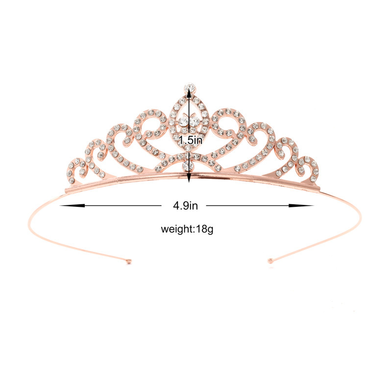 Diadema con Corona de Princesa Infantil de Metal Galvanizado para Cumpleaños y Fiestas image 45