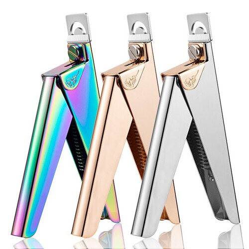 Manufacturer wholesale nail art one-piece U-shaped clip UV light therapy nail plate cutter false nail clip nail clipper extension shaping scissors