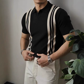 轻商务高端气质潮流男夏季简约时尚原宿青春流行POLO衫新款短袖