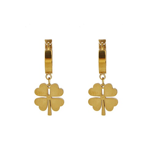 New Fashion Titanium Steel Earrings for Women, Minimalist Geometric Design, European and American Golden Tone Accessory, Multiple Styles Available, Trendy Jewelry