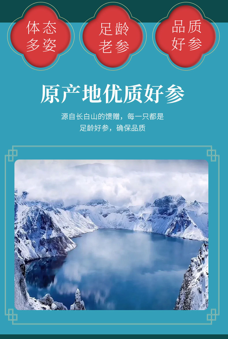 Changbai Mountain Understory Ginseng Gift Box Sun-Dried Whole Root for Soup and Tea key features
