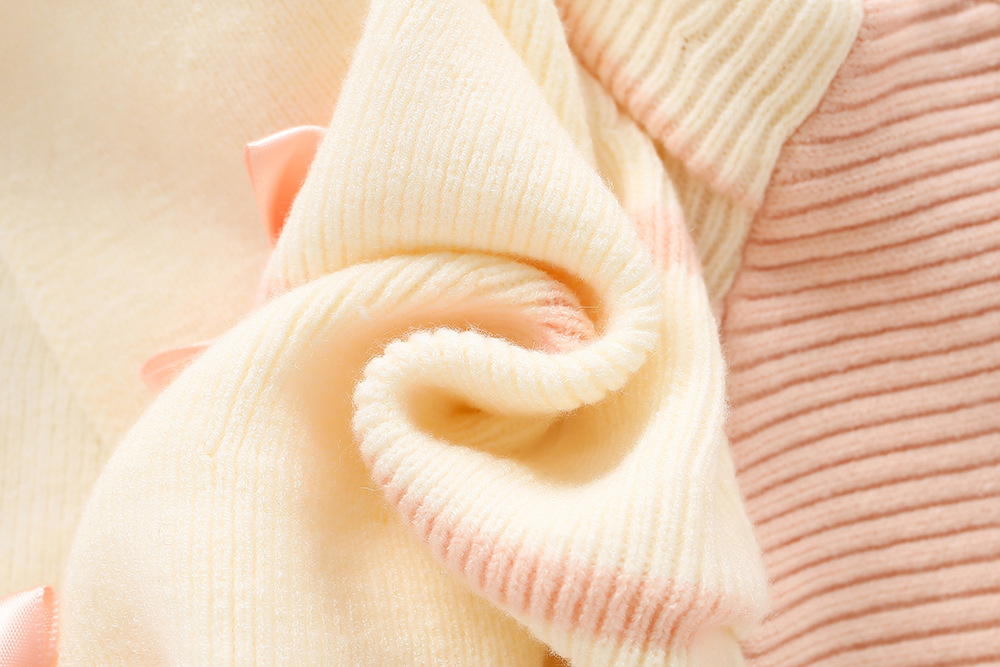 Robe pull pour filles, manches bulles, nœud papillon, édition coréenne, jupe tricotée, nouvelle collection hiver 2022_voghion.com
