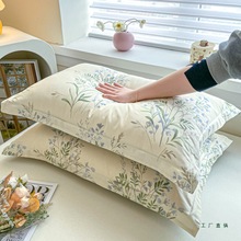棉质枕套30x50一对装儿童棉质花卉枕头套40x60记忆枕芯套48x74cm