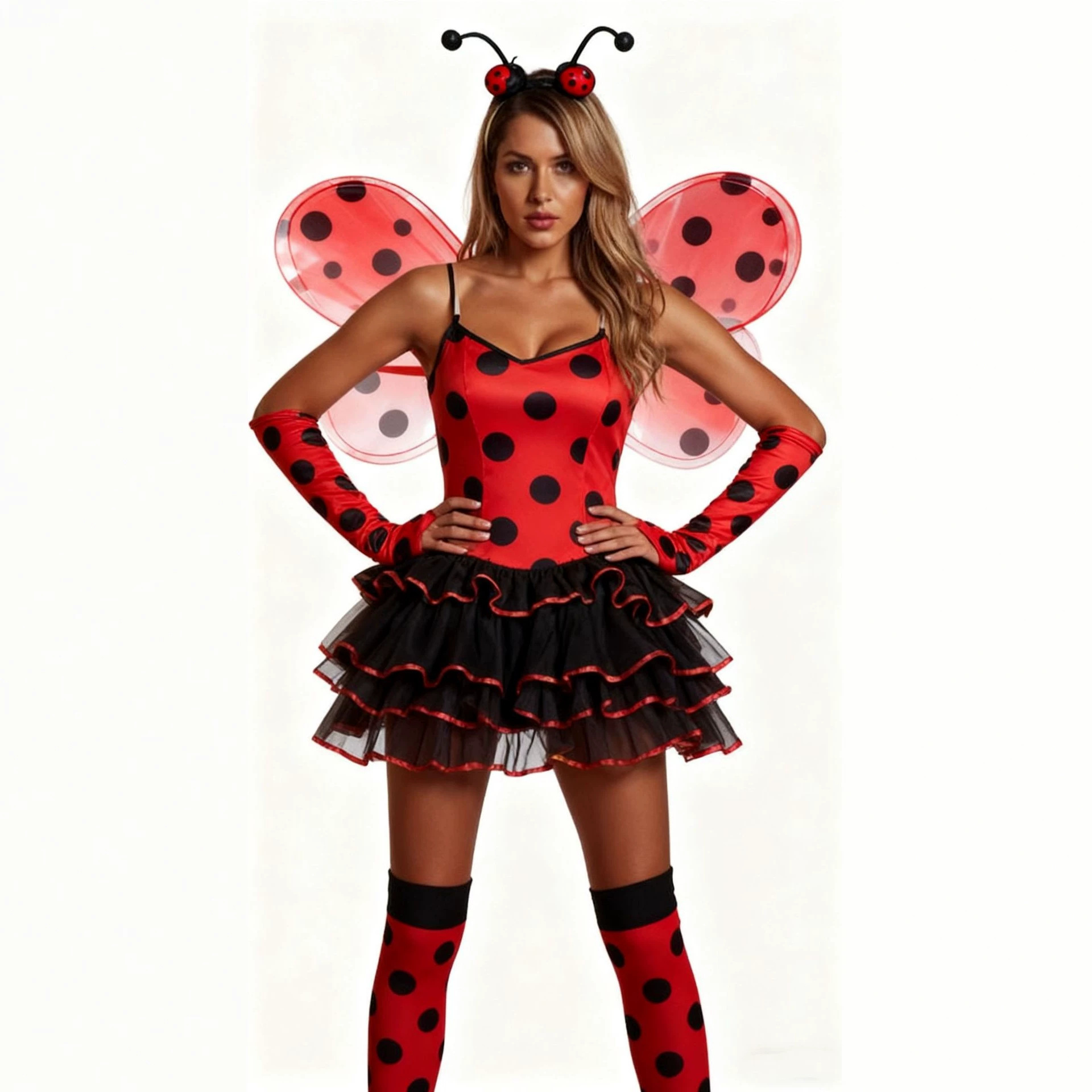 Cross-Border Aliexpress Halloween Costume Party Halloween Wings Ladybug Bee Fairy Role-Playing Costume