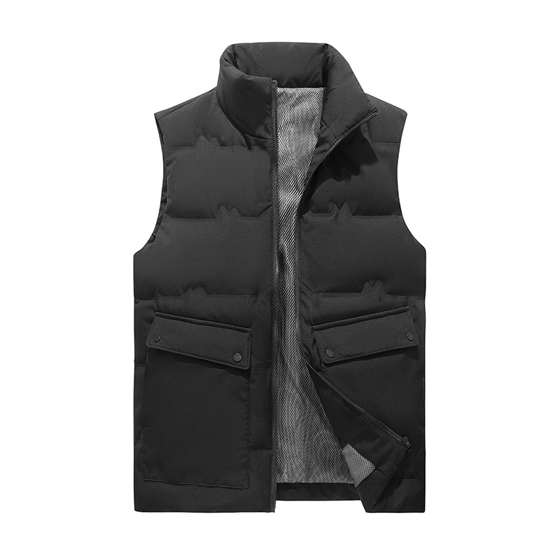 Cross-border chaleco de plumón de hombre con chaleco de invierno 80 chaleco de plumón sin mangas de color blanco