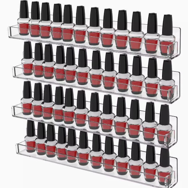 Cross-border in stock transparent acrylic wall-mounted nail polish display rack wall-mounted record storage picture book storage rack Cross-border in stock transparent acrylic wall-mounted nail polish display rack wall-mounted record storage picture book storage rack