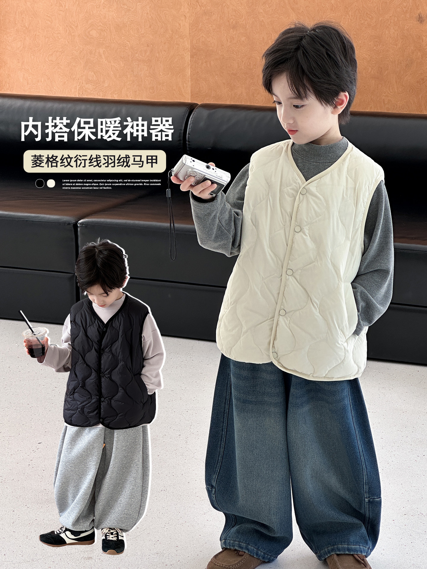 McCarthy ropa para niños chaleco de pluma para niños 2025 nuevo chaleco de invierno para niños chaleco de caballo chaqueta