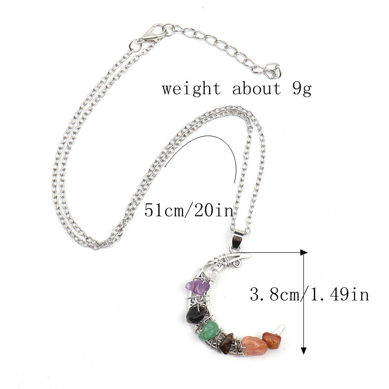 Simple Style Irregular Moon Alloy Crystal Women's Pendant Necklace display picture 1