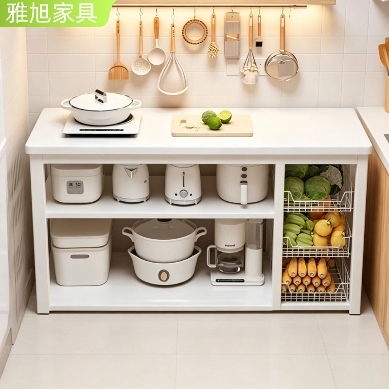 厨房落地收纳架多层锅具食材大容量置物架家用微波炉烤箱分类储物