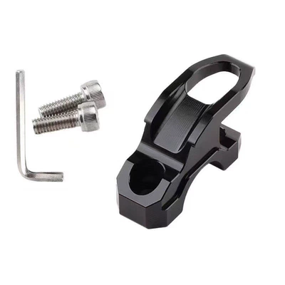 Suitable for Haojue Uhr150 Modified Aluminum Alloy Handlebar Storage Hook, Brake Pump Helmet Hook Accessories (Motosiklet ləvazimatları və aksesuarları) - mirror-code-hook-black
