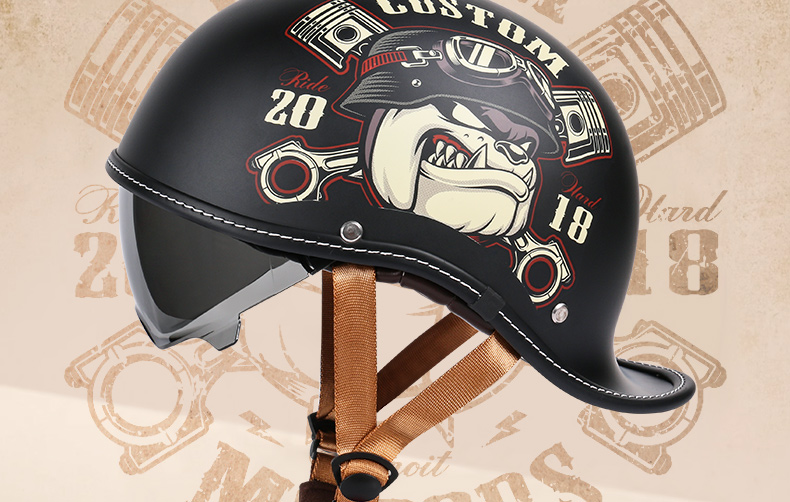 Retro Cruiser Helmet New National Standard 3C Certified Electric Motorcycle