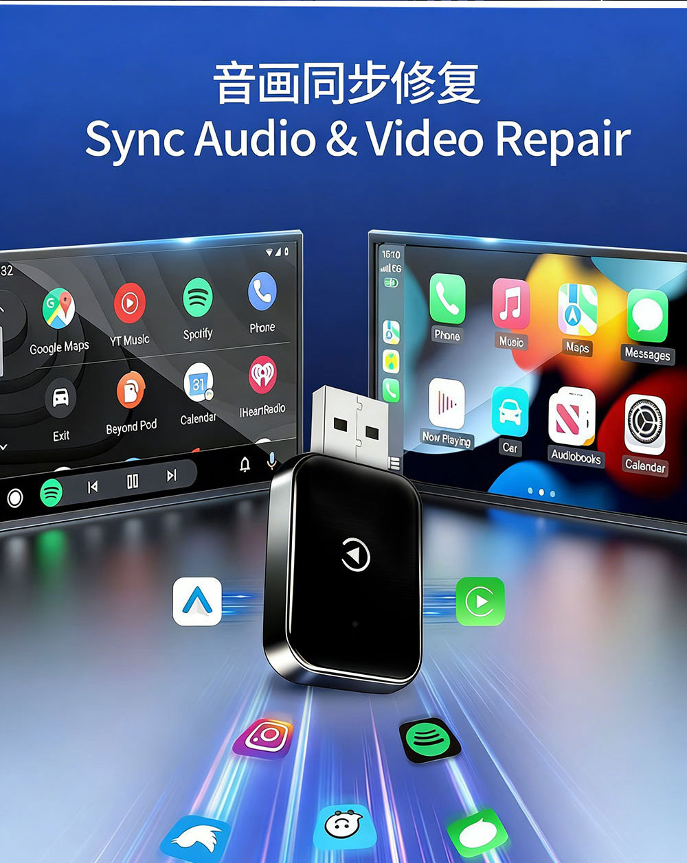 Hot-Selling 2-in-1 Smart Carplay Box Wireless Car-Machine Connectivity Converter Android Autpcarplay Box