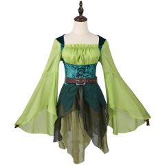 女性エルフ中世オズの魔法使いマジックエルフドレスハロウィンコスプレ衣装