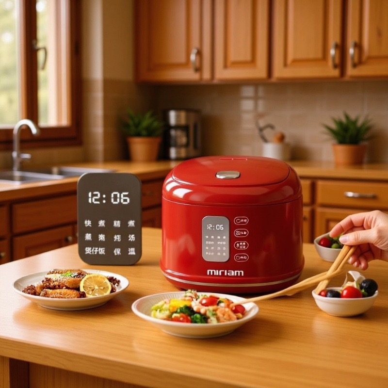 Xianke 5L Large-Capacity Smart Rice Cooker with Timer and Heating Function for Home Use, Multifunctional Rice Cooker with Insulation