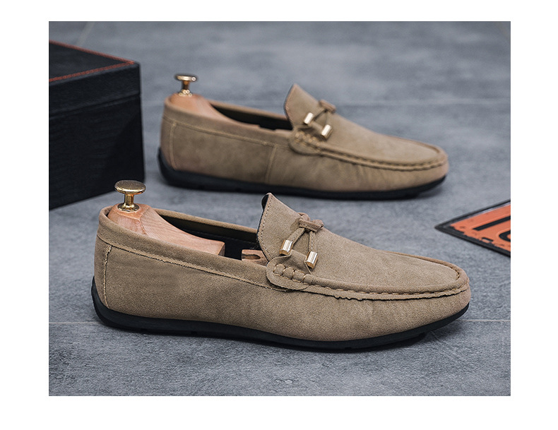 Neue faule Mann weiche Sohlen Slip-on Bean Schuhe Männer Fahr Casual Lederschuhe_voghion.com