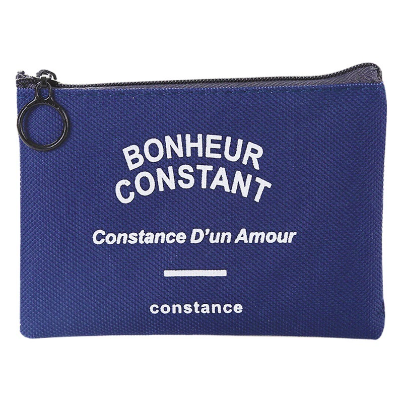 Тканевая сумка для хранения монет Студенческая Портативная сумка для монет Мини-полоса Маленькая квадратная сумка на молнии Холст Маленький кошелек