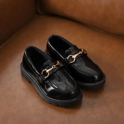 Children's suit leather shoes, male British student performance shoes, Korean style spring and autumn PU round toe performance catwalk small leather shoes