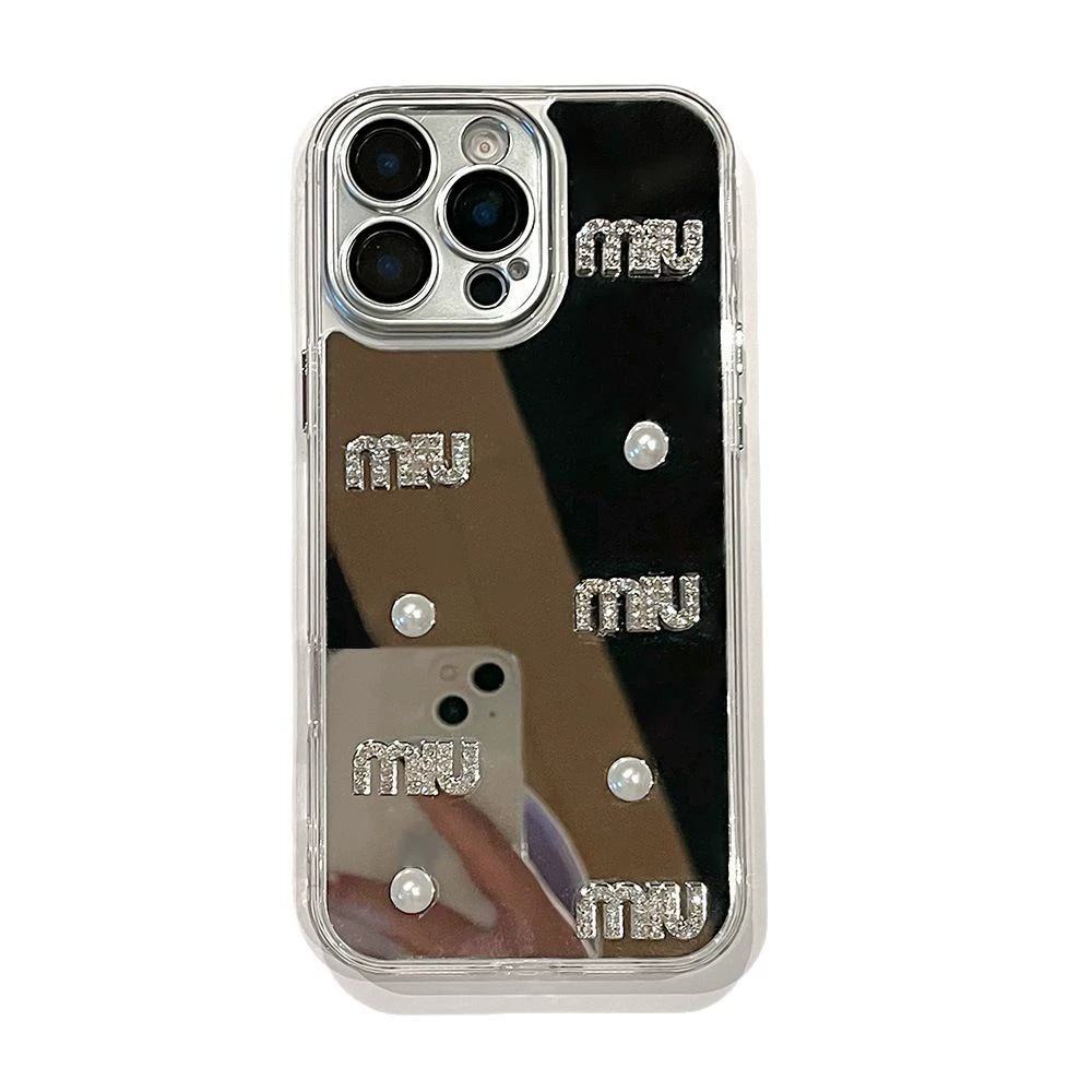 Apple, трёхмерный совместимый iPhone 15/14/13 из жемчужины, чехол для телефона, зеркало, iphone, 16примакс
