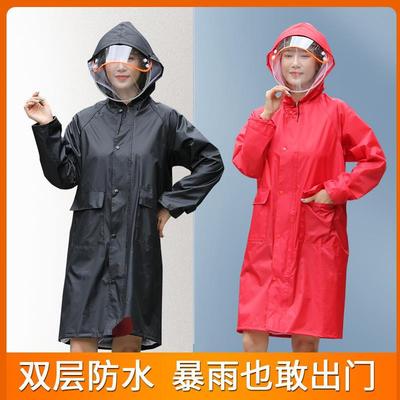 summer Raincoat lady whole body Mid length version Rainstorm waterproof Electric vehicle Little adult Poncho thickening wear-resisting