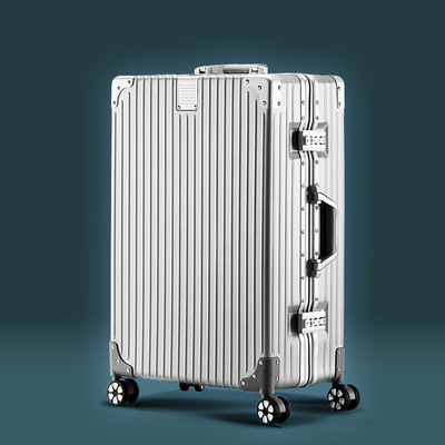 礼品制作拉杆箱20寸轻量款铝框箱24寸旅行箱网红行李箱女分销代发