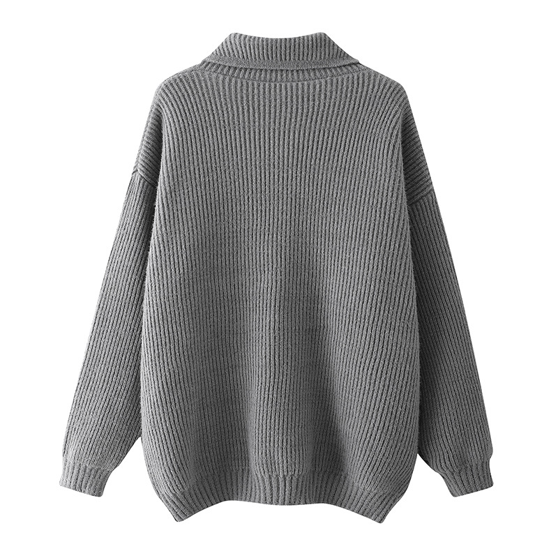 Retro Minimalist Shawl Collar Cardigan – Lightweight Knit Sweater For Effortless Layering_voghion.com