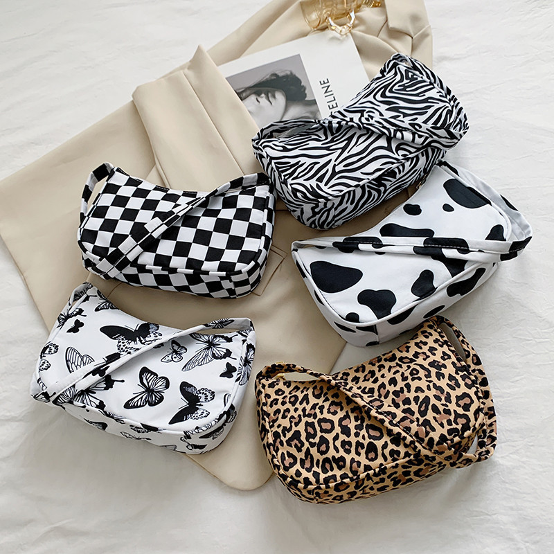 New Contrasting Color Women's Bag 2025 K-Style Cute Handbag Printed Pattern Armpit Single Shoulder Armpit Handbag New Contrasting Color Women's Bag 2025 K-Style Cute Handbag Printed Pattern Armpit Single Shoulder Armpit Handbag