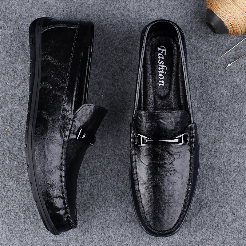 Transmisión en vivo transfronteriza venta caliente de cuero suave zapatos casuales de suela suave para hombres zapatos de costura de coche suave zapatos de cuero para hombres