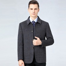 2025秋冬男士双面呢子外套短款时尚商务羊毛夹克修身大码羊绒大衣
