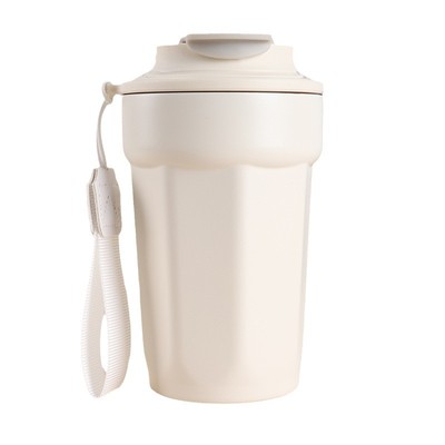 新款316不锈钢保温杯学生高颜值八角咖啡杯年会广告礼品杯带提绳