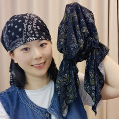 大型版腰果花海賊帽子弾力プリント帽子女性包頭帽子黒生中継起爆対外貿易