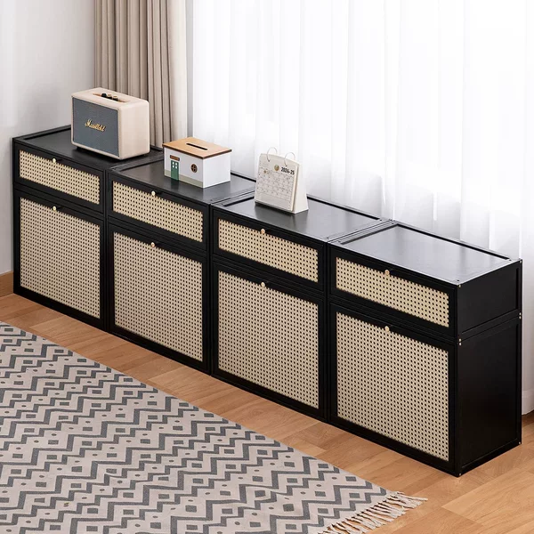Bay window cabinet, floor-standing storage cabinet, freely combinable storage cabinet, multi-layer storage cabinet for home living room and bedroom, for organizing miscellaneous items
