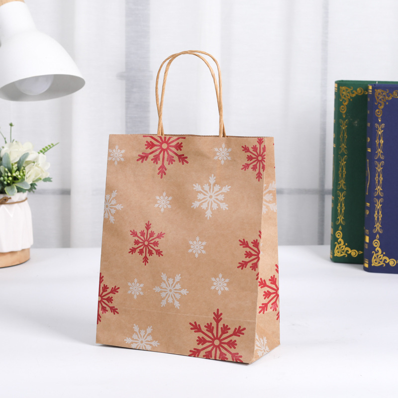クロスボーダークリスマス手提げ袋クラフト紙袋包装クリスマスイブパーティープレゼントキャンディギフトバッグ印刷ロゴ|undefined
