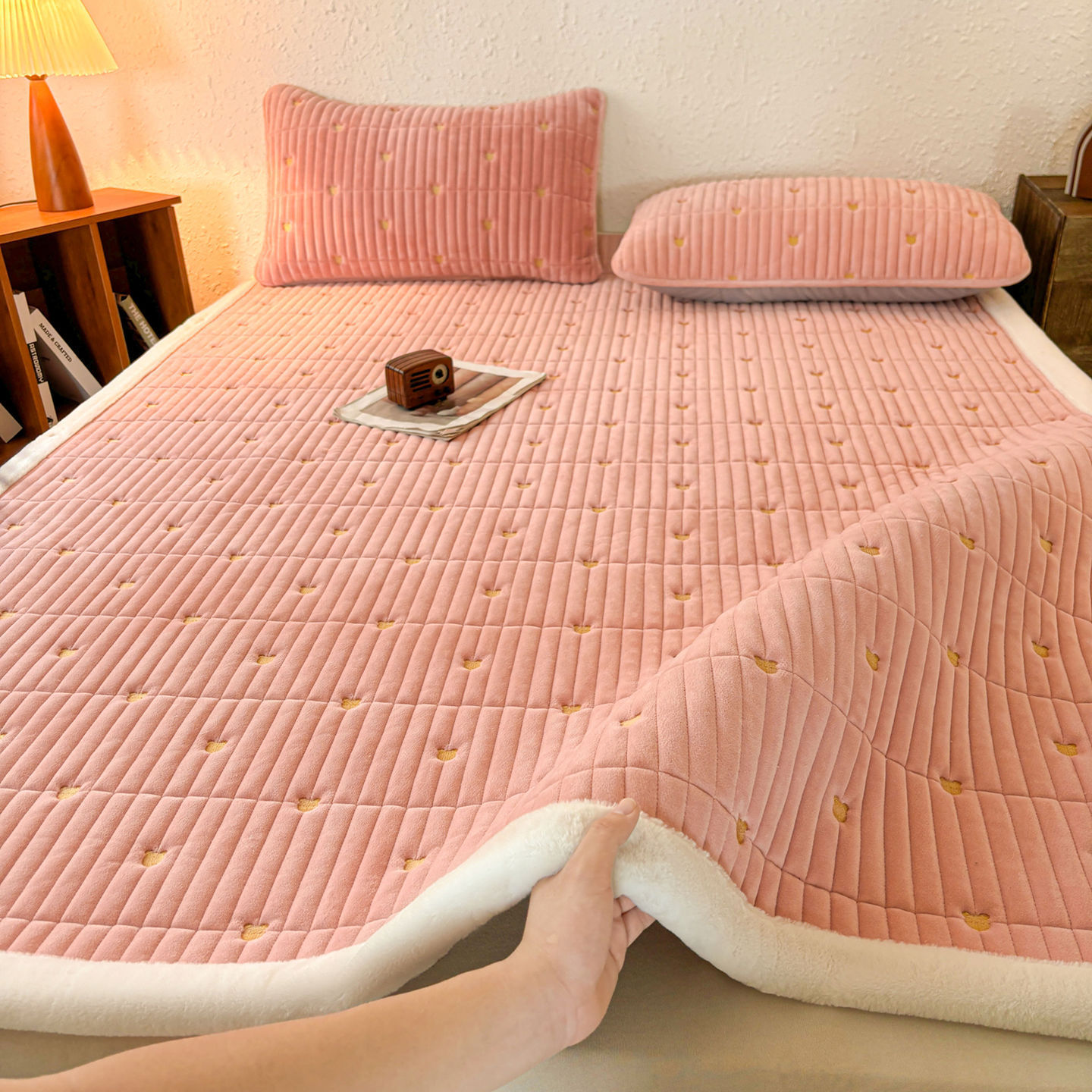 Acolchado hogar dormitorio grueso estofado único estofado de invierno más manta cama