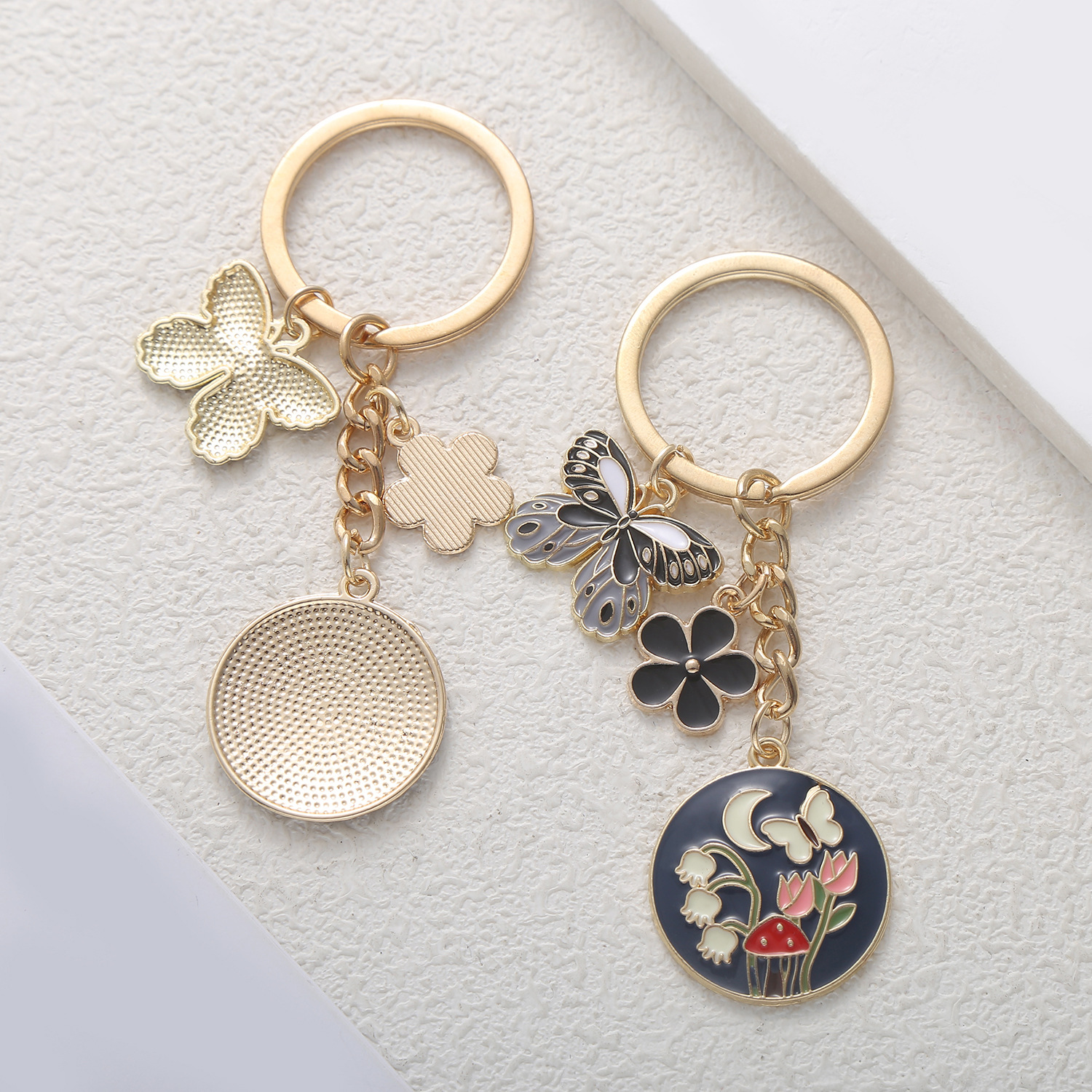 Butterfly Pattern 1 Piece Casual Elegant Butterfly Alloy Enamel Keychain