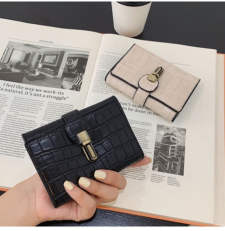 Wholesale Wallet Female Short 2021 New Korean Lock Crocodile Pattern Three-fold Wallet Wholesale display picture 61