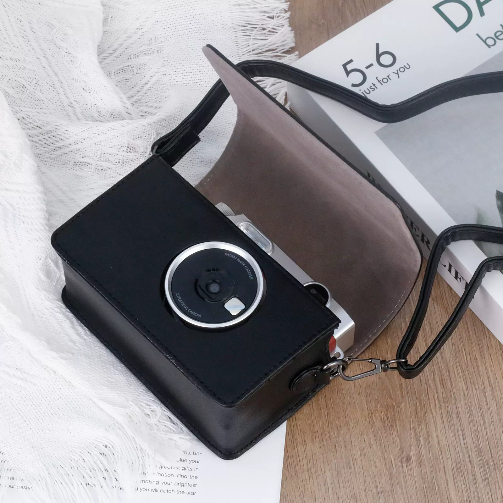 汉印Z3拍立得斜挎相机包适用于汉印Z3照片打印机合身包PU荔枝纹收