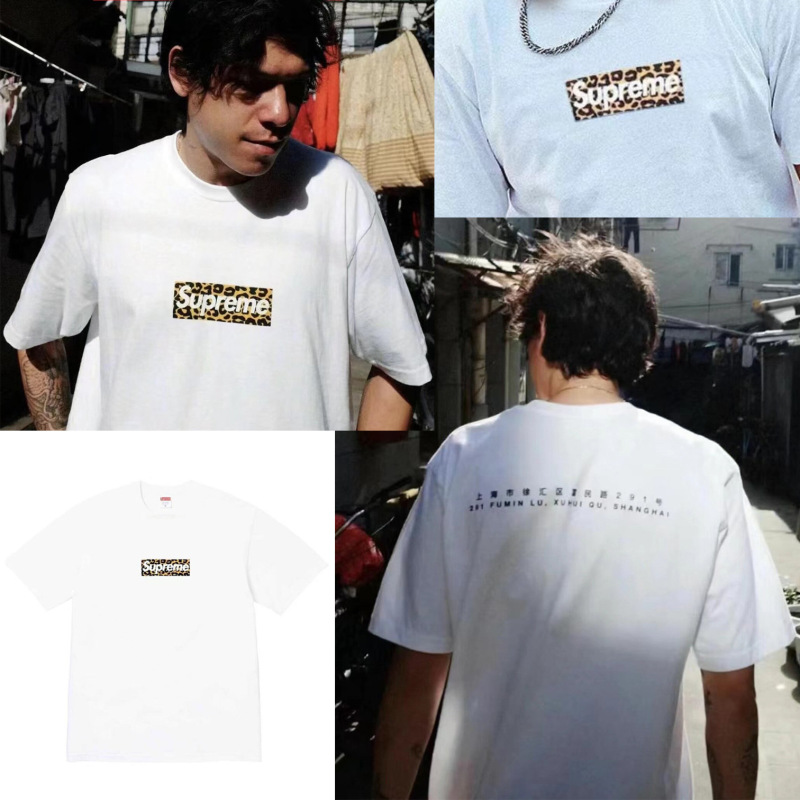 ヨーロッパとアメリカのトレンディなブランド 270 グラム純綿ストリート Sup レタールーズ半袖 Tシャツ男性と女性のクラシックプリントジョイント Tシャツ夏|undefined