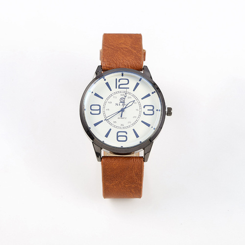 New watch classic business belt men's quartz watch fashion casual large dial student watch manufacturer wholesale
