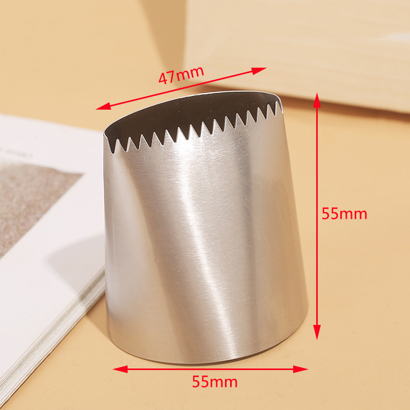 200# super large cream spreading nozzle single tooth serrated 304 stainless steel piping nozzle baking DIY tool 