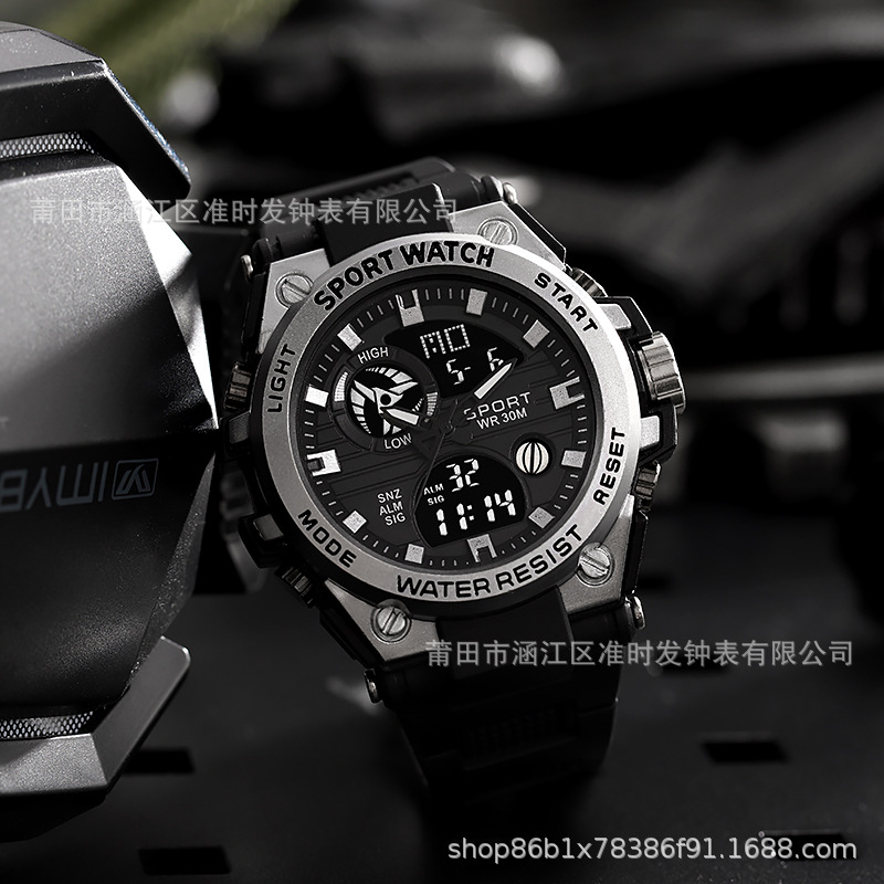 Iron Star Multifunción Hombres Importados Maquinaria automática Negocios Ocio Impermeable Cinturón de acero Calendario Reloj clásico