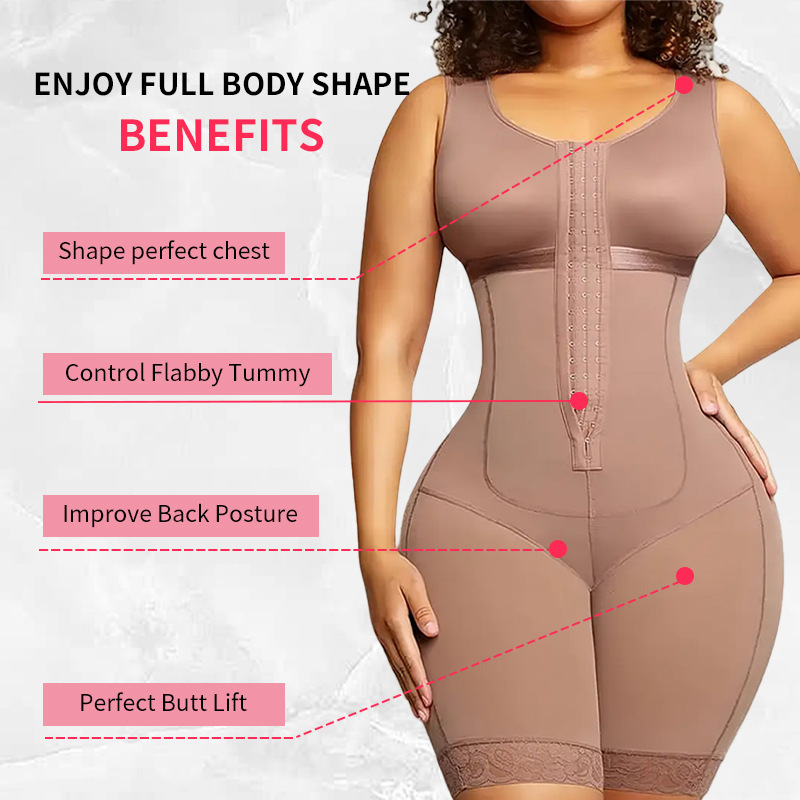 Cross-Border Autumn Shapewear Full-Body Strong Compression Women's European and American Large Size Open-Front Tight Tummy Control Hip-Lifting Bodysuit Corset