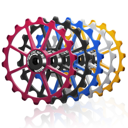 Bicycle ceramic rear derailleur guide wheel 18T tooth variable speed aluminum alloy high hardness bearing bearing mountain bike tension wheel